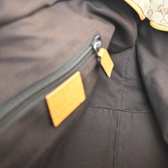 GUCCI Logo Sherry GG Pattern Hand Bag Canvas Leather Brown Italy 31FC137 - Picture 11 of 16